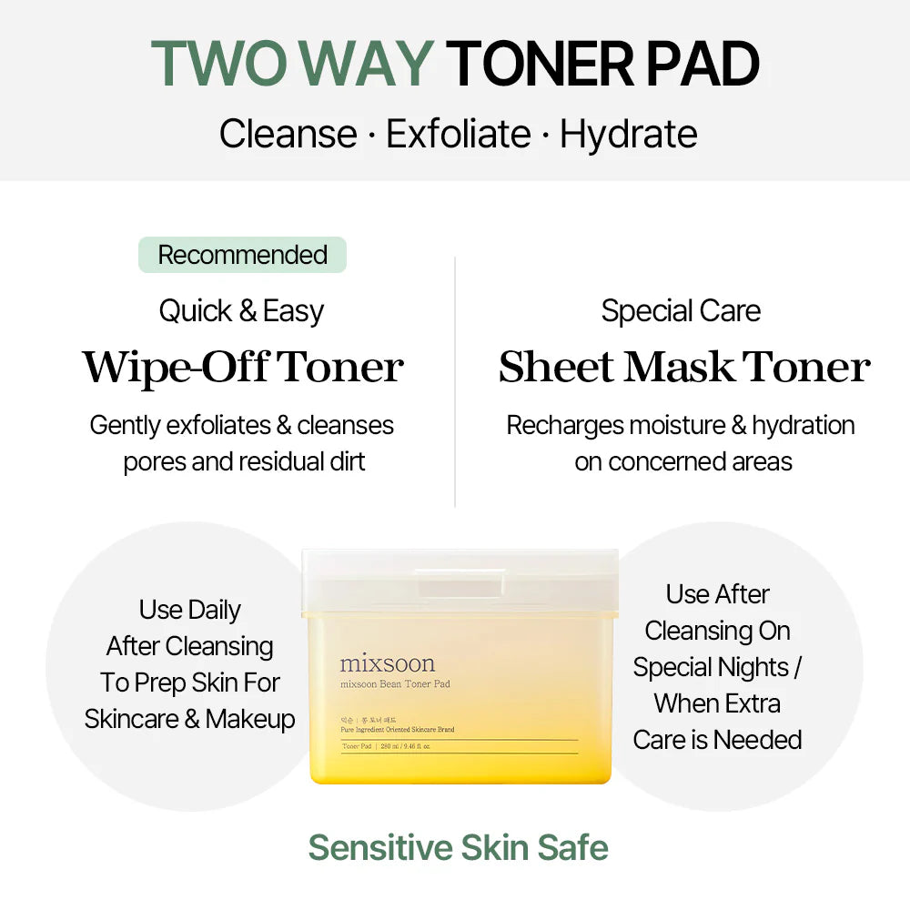 mixsoon Bean Toner Pad — soybean complex