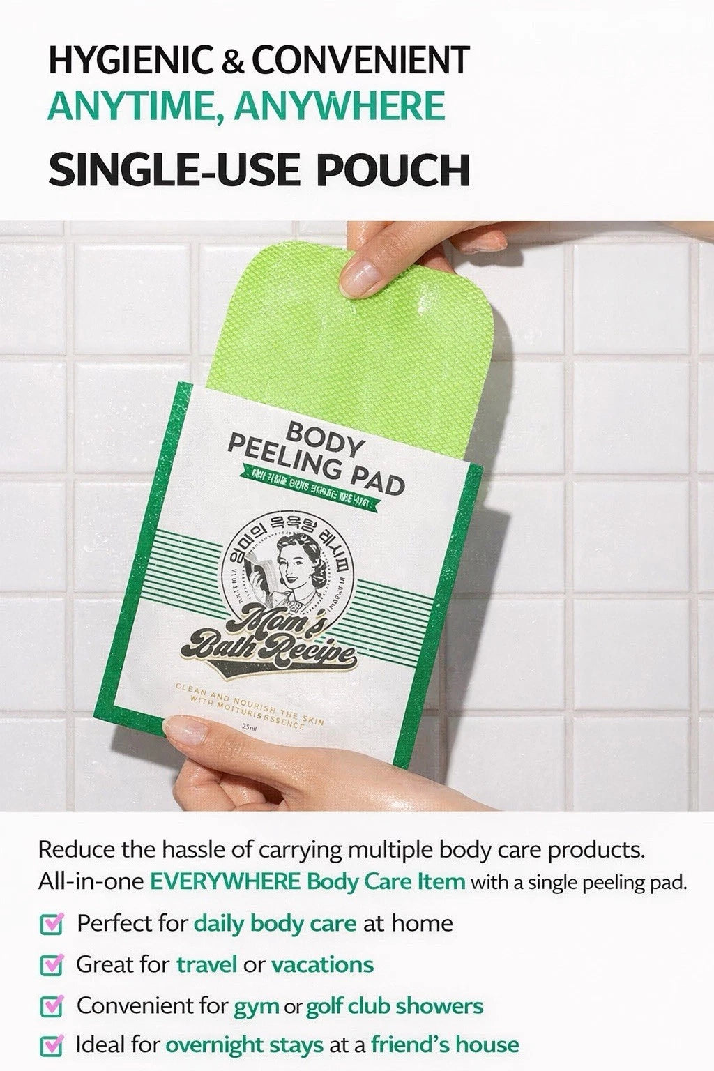 Mom's Bath Recipe Body Peeling Pad — gentle exfoliating formula