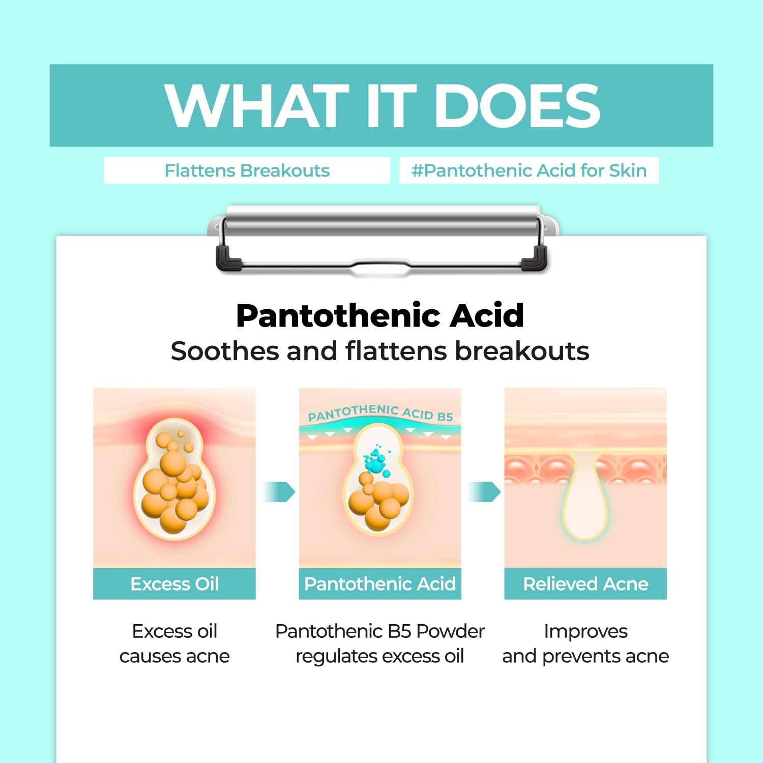 Numbuzin No.1 Pantothenic B5 Active Drying Powder — settled pink powder concentrates on spots