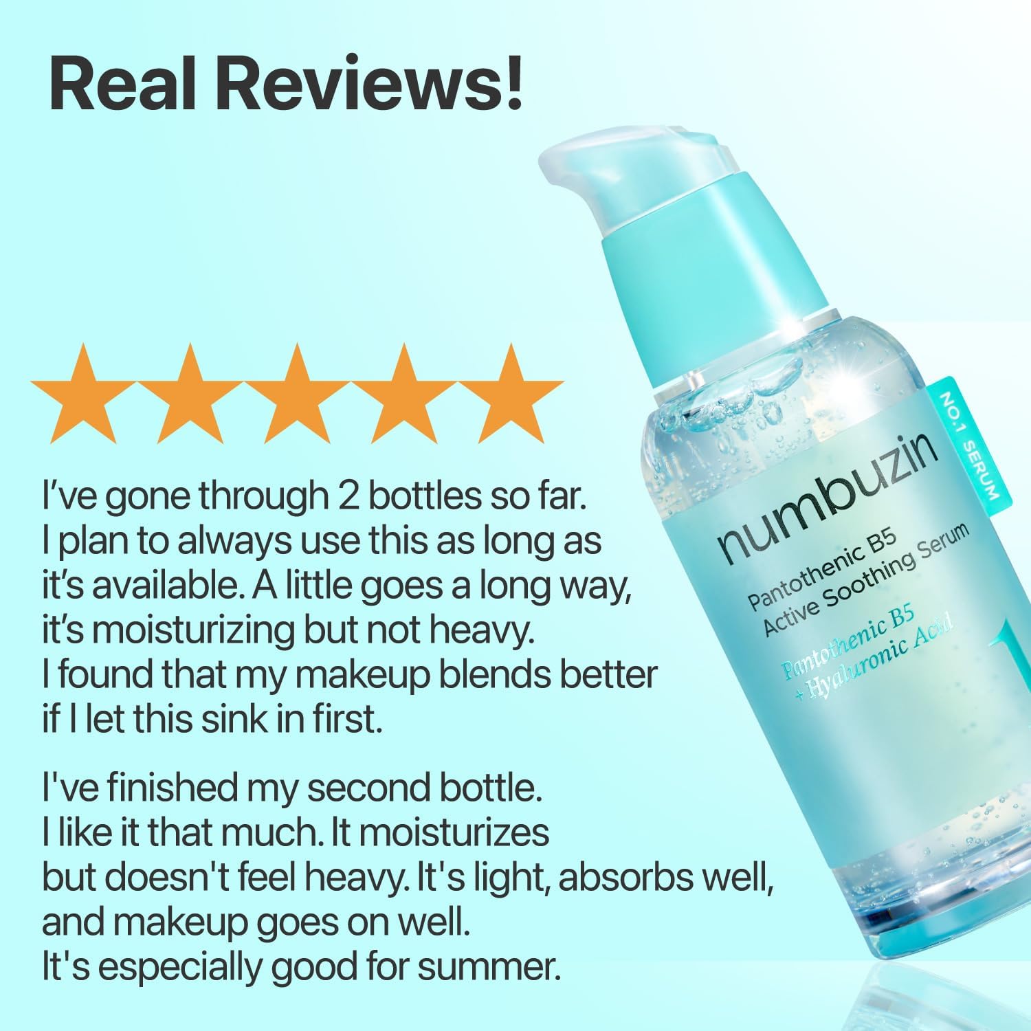 Numbuzin No.1 Pantothenic B5 Active Soothing Serum — fast-absorbing, watery serum texture