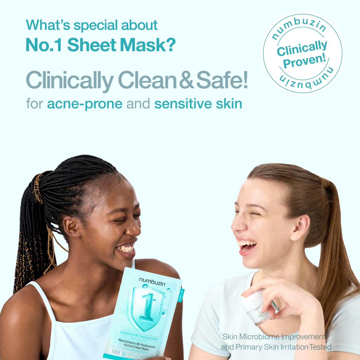 Numbuzin No.1 Pantothenic B5 Hyaluronic Active Clear Mask — hyaluronic acid drenches skin in moisture
