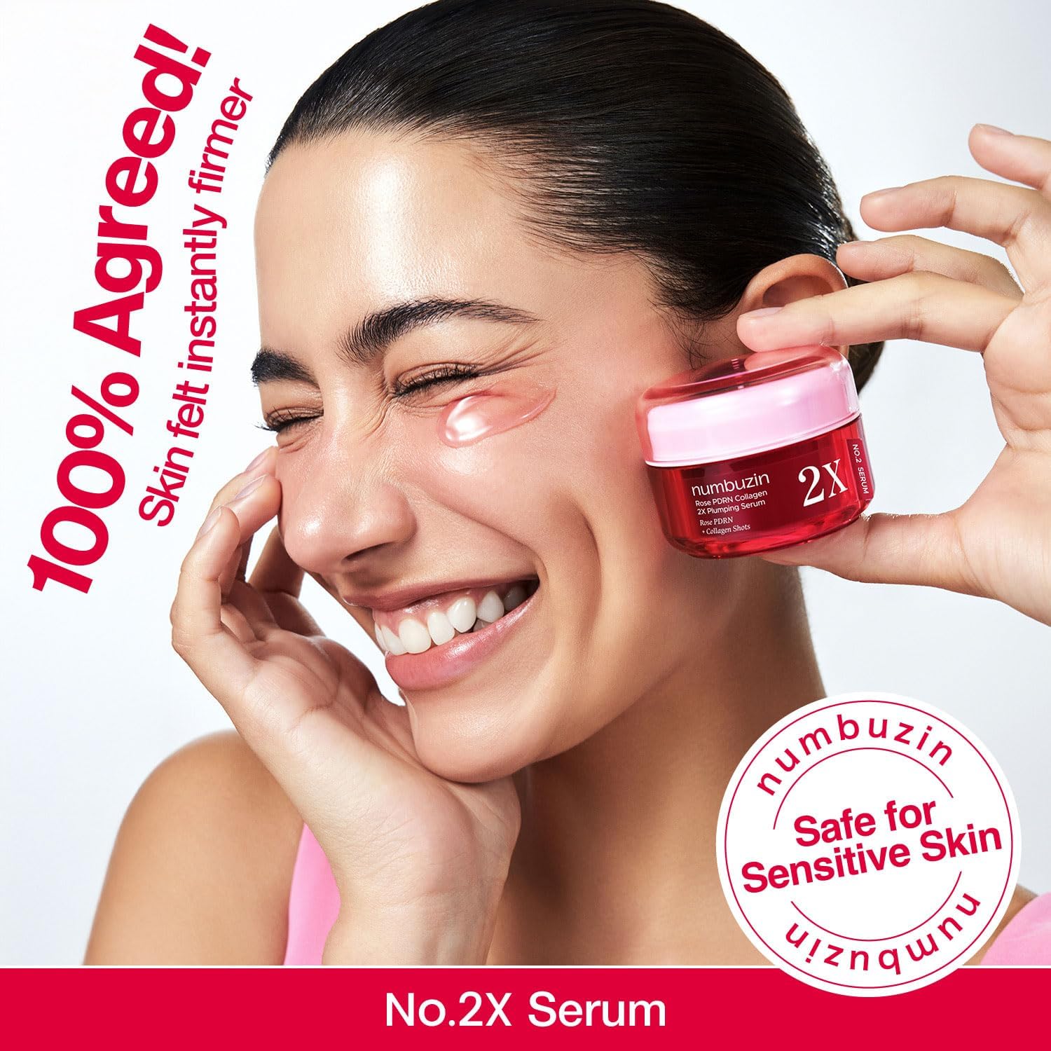 Numbuzin No.2 Rose PDRN Collagen 2X Plumping Serum — helps firm and improve skin elasticity
