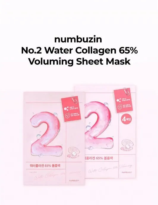 Numbuzin No.2 Water Collagen 65% Voluming Sheet Mask — drenches skin in deep, lasting moisture