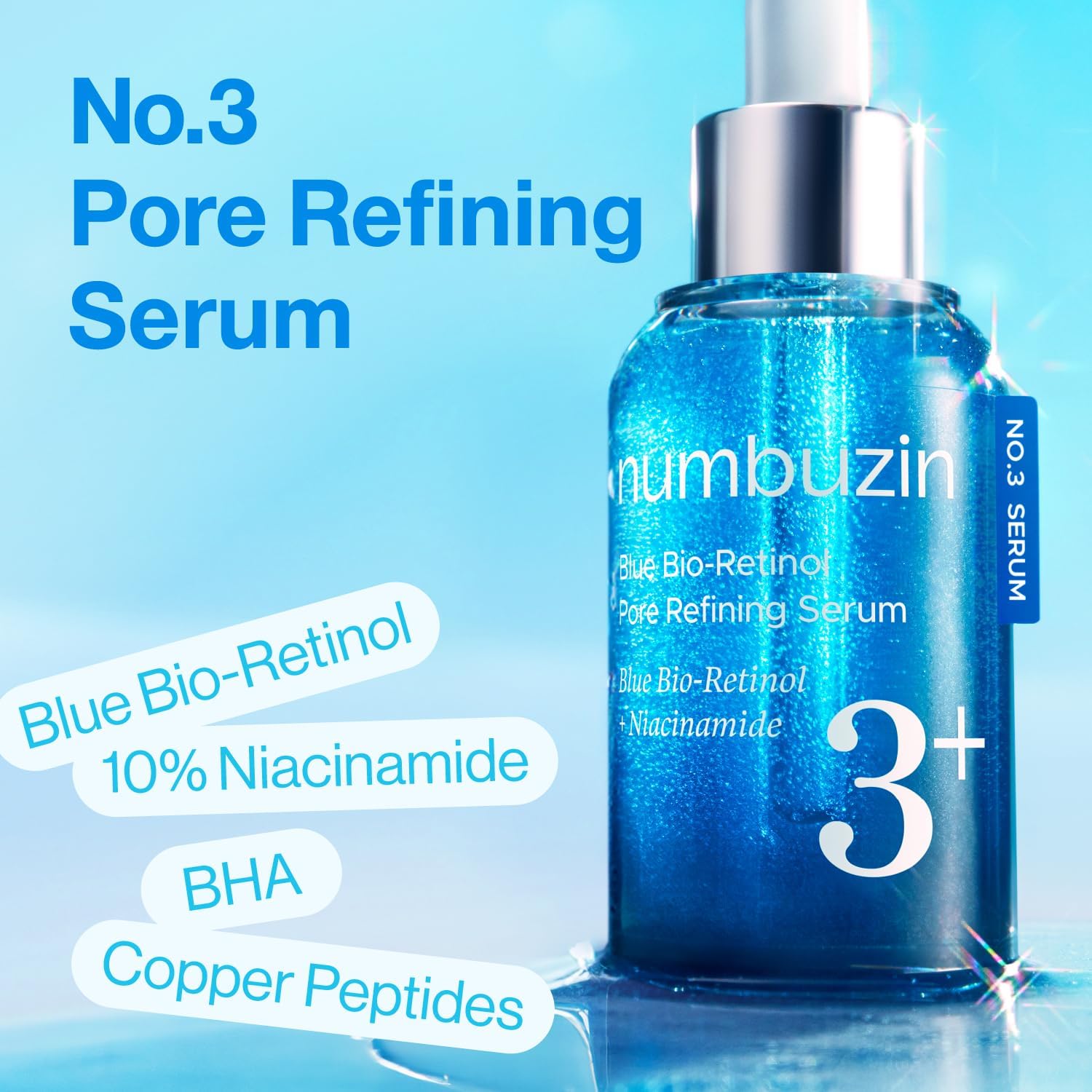 Numbuzin No.3 Blue Bio-Retinol Pore Refining Serum — bio-retinol pore-refining serum