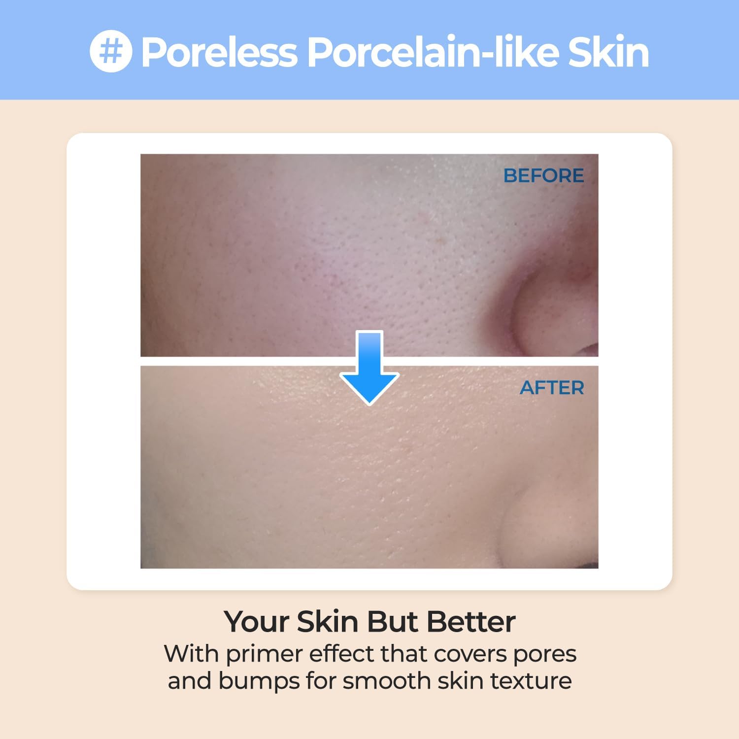 Numbuzin No.3 Porcelain Base Skip Tone Up Beige — hydrating formula keeps skin smooth and comfortable