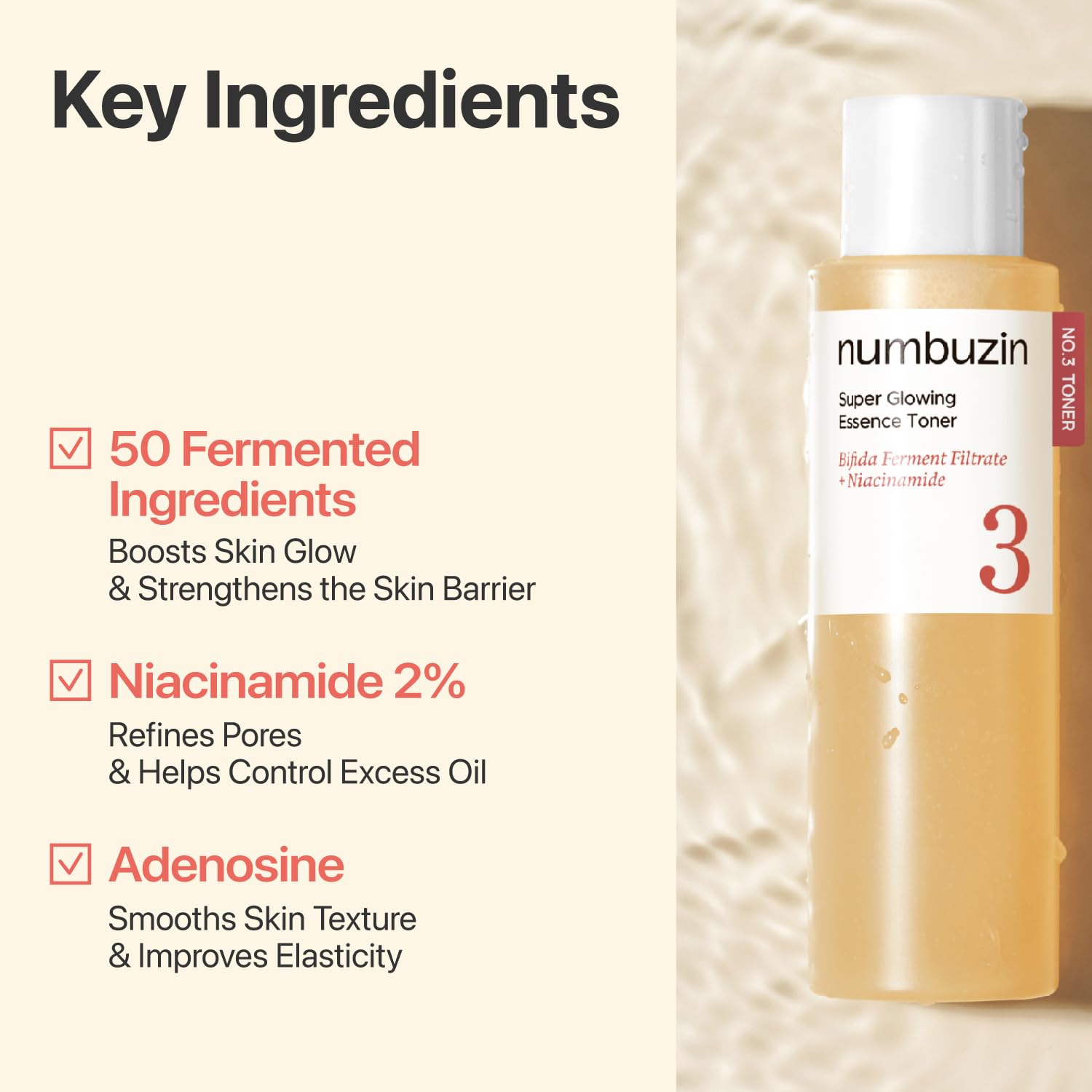 Numbuzin No.3 Super Glowing Essence Toner — essence-rich toner hydrates and preps skin