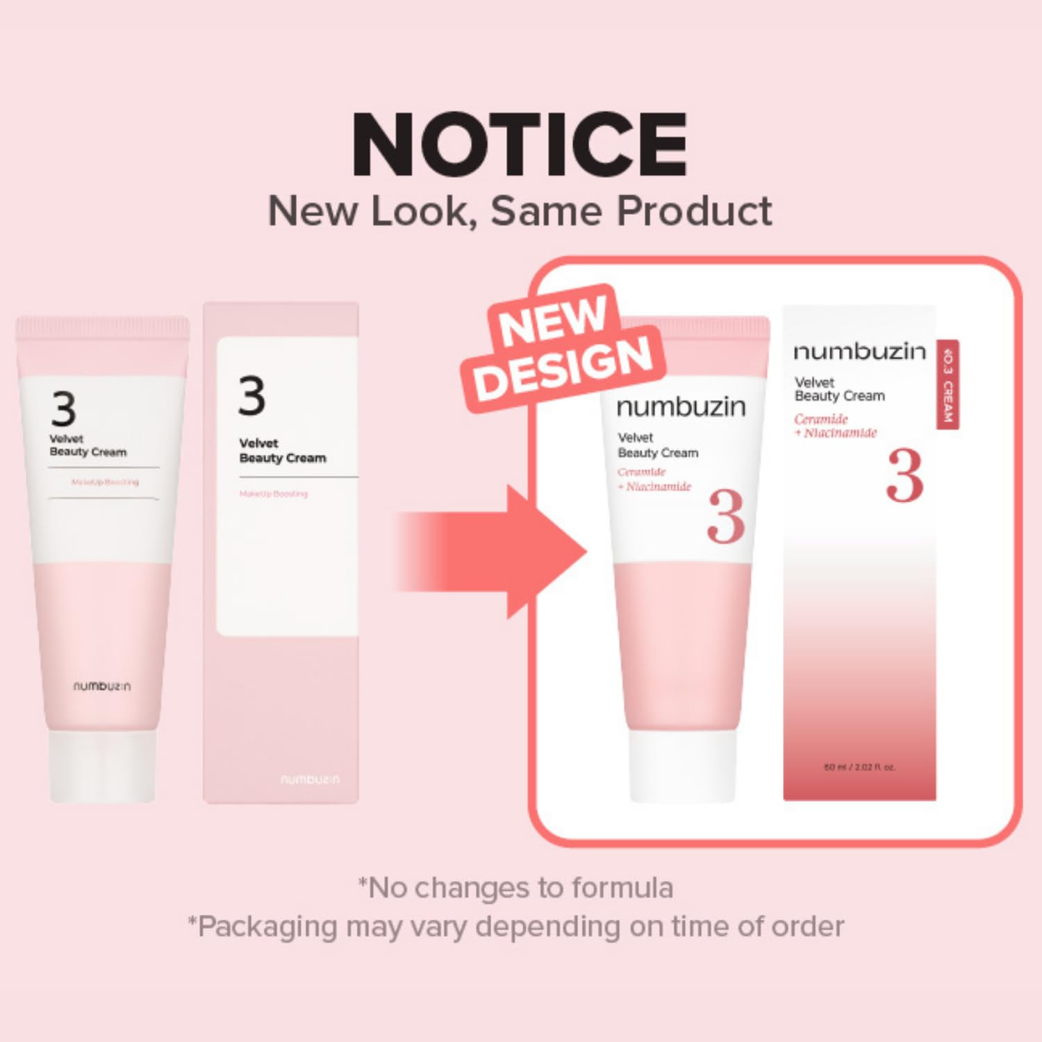 Numbuzin No.3 Velvet Beauty Cream — leaves a soft, velvety finish on the skin