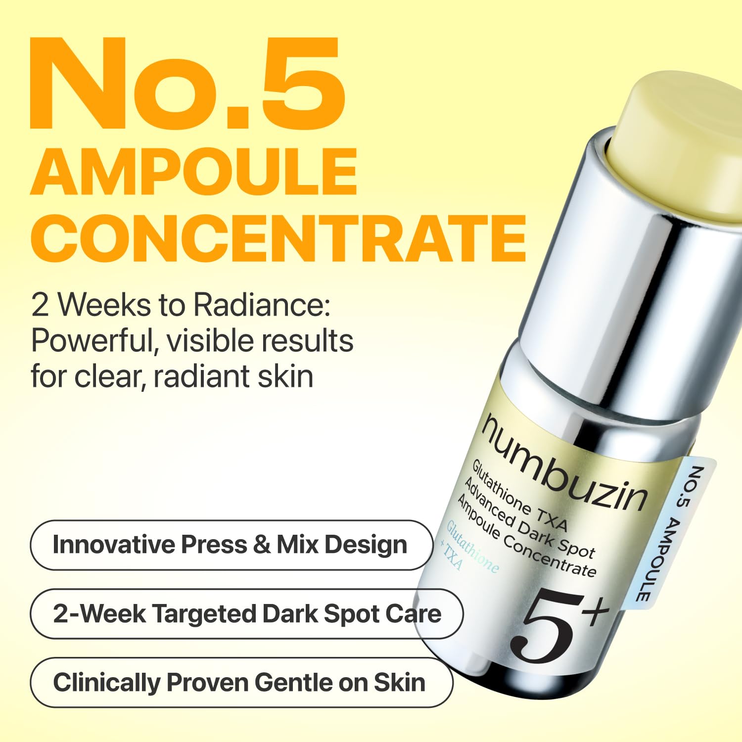 Numbuzin No.5 Glutathione TXA Advanced Dark Spot Ampoule Concentrate — targets stubborn dark spots and discoloration