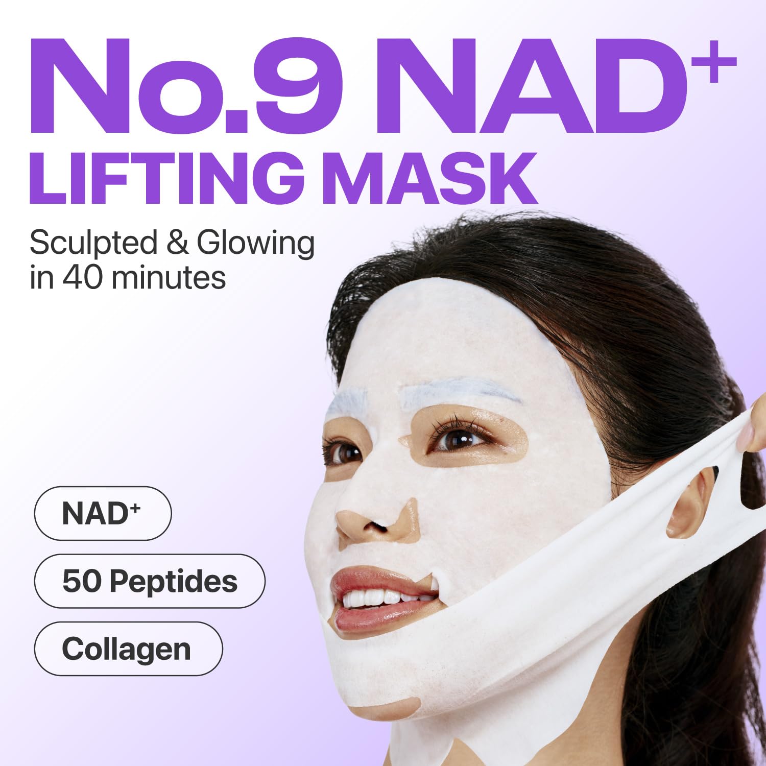 Numbuzin No.9 NAD Bio Lifting Full Cover Facial Mask — helps lift and firm for sculpted-looking skin