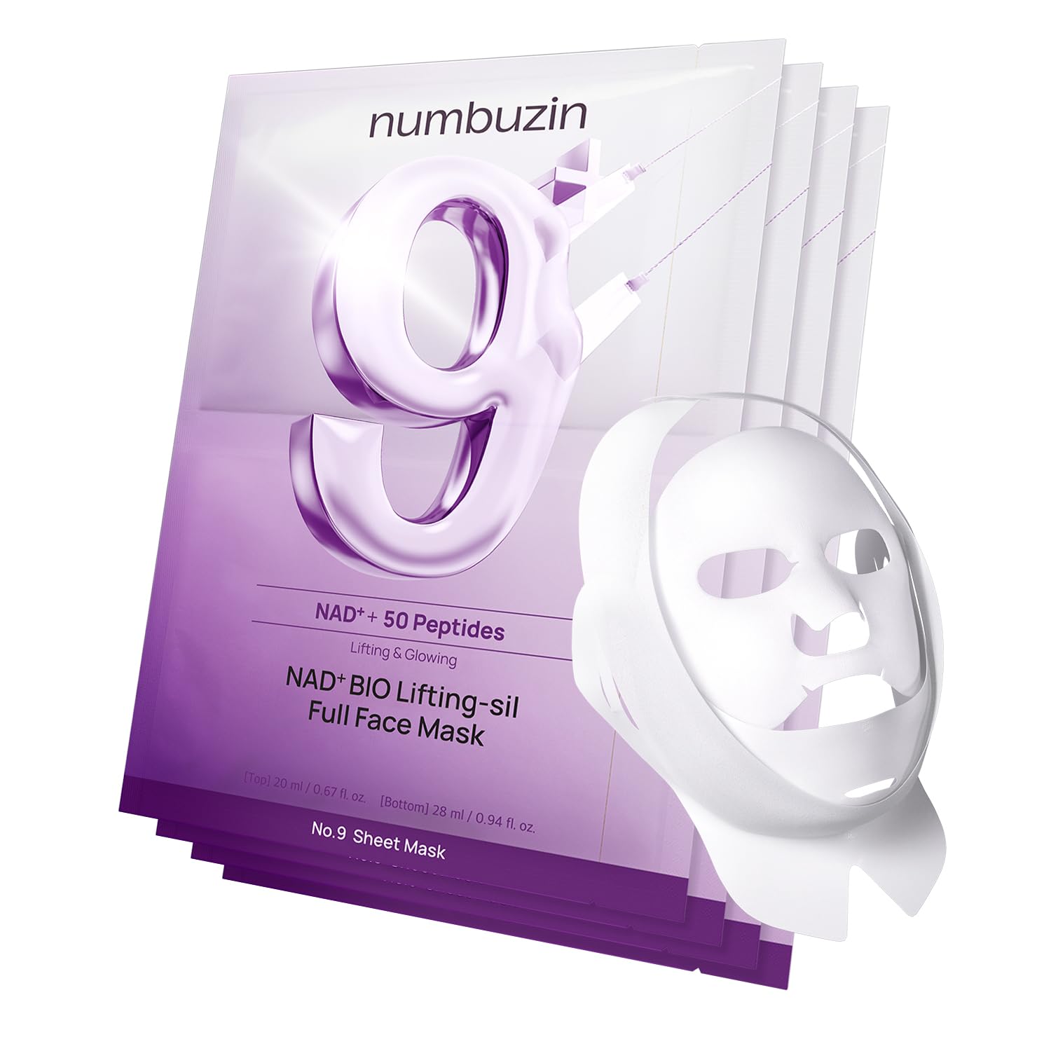 Numbuzin No.9 NAD Bio Lifting Full Cover Facial Mask — NAD lifting full-cover sheet mask