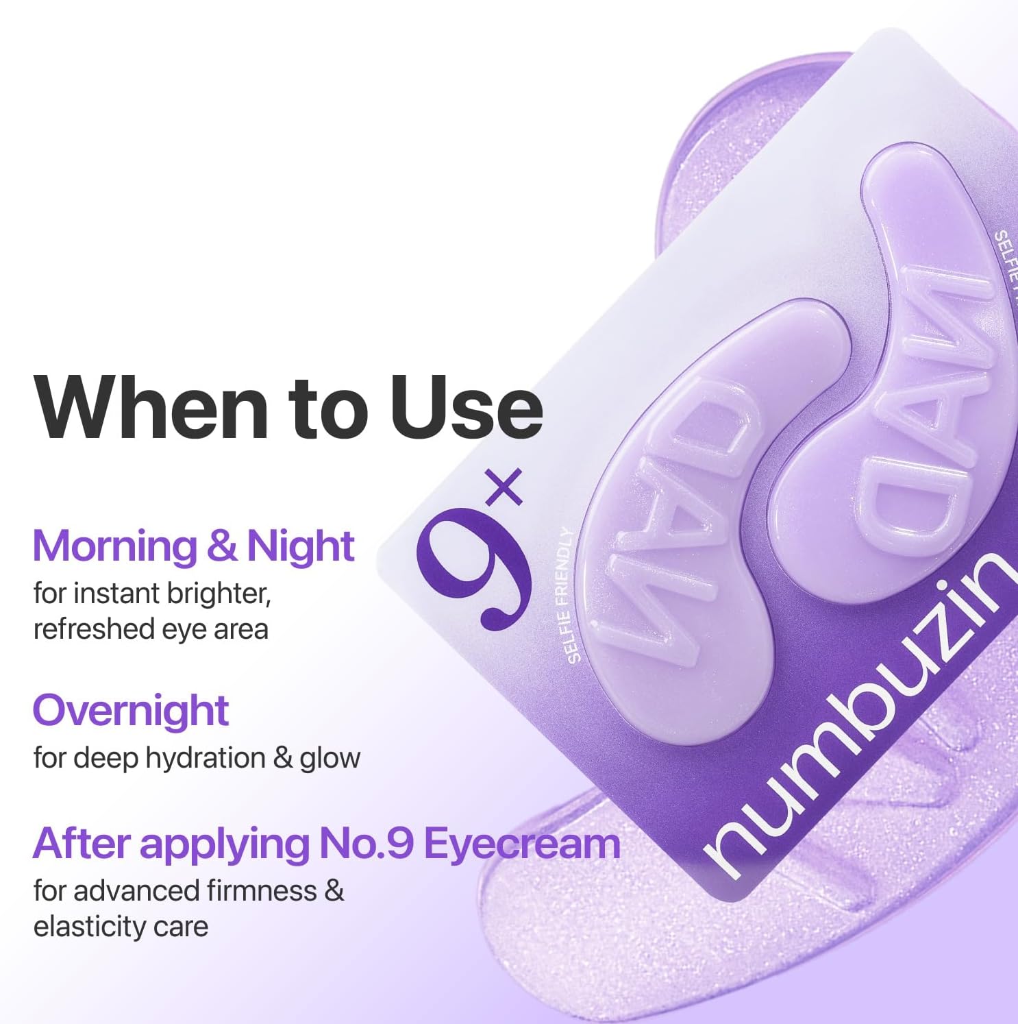 Numbuzin No.9 NAD Under Eye Patches — firm and revitalize the under-eye area