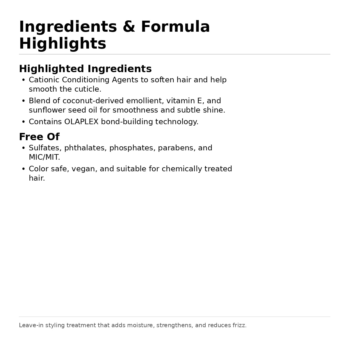Leave-in treatment for smoother, healthier-looking hair