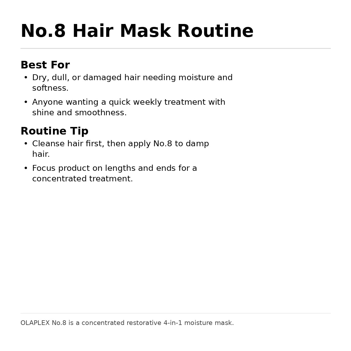 Apply to damp hair, leave 10 minutes, then rinse