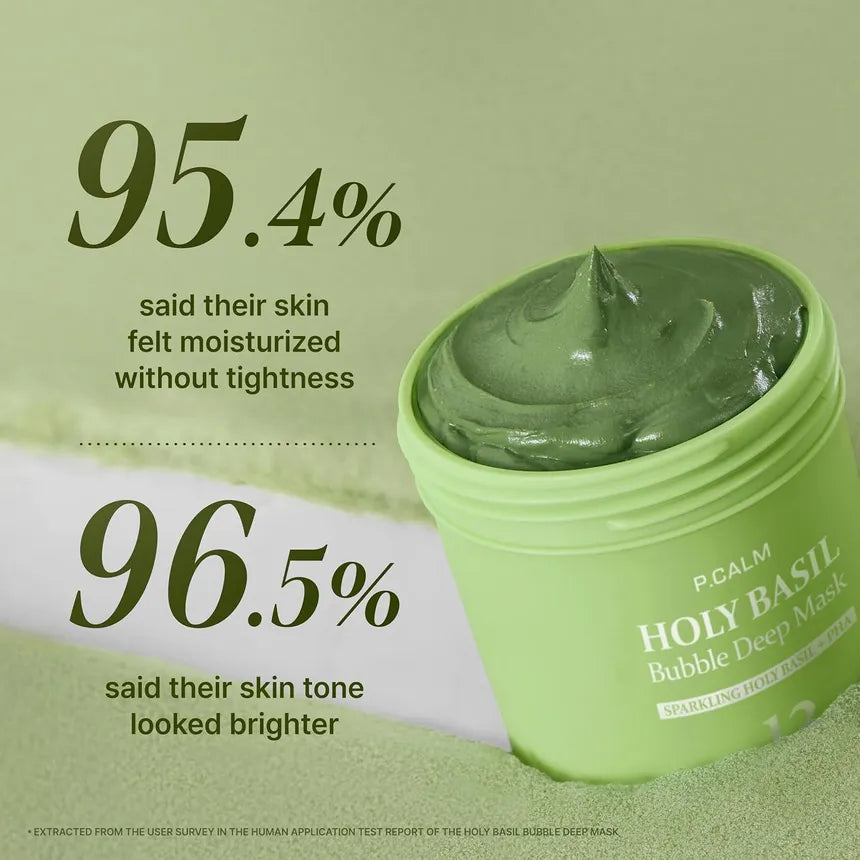 P.CALM Holy Basil Bubble Deep Mask — holy basil soothes the skin