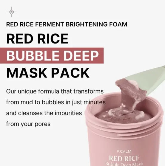 P.CALM Red Rice Bubble Deep Mask — key brightening ingredients