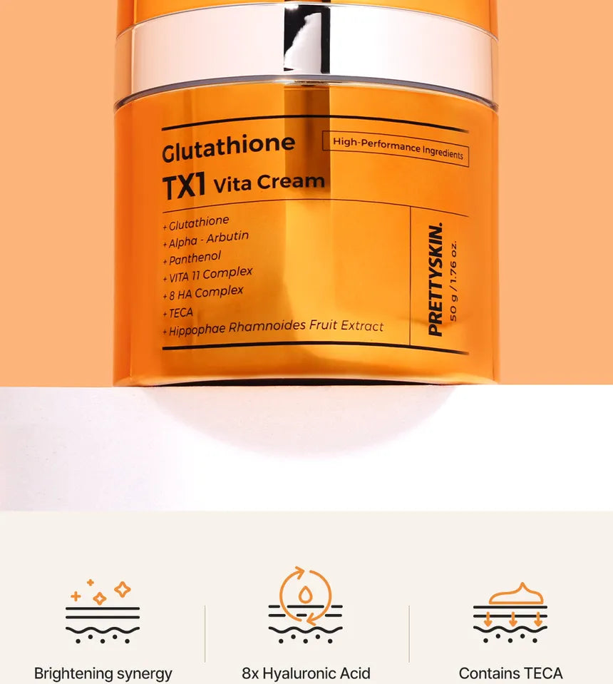Glutathione-rich cream for a brighter complexion