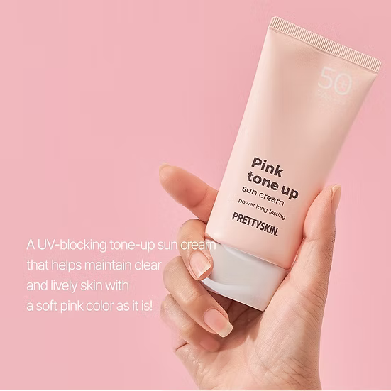 Pink-tinted sun cream for an instant glow