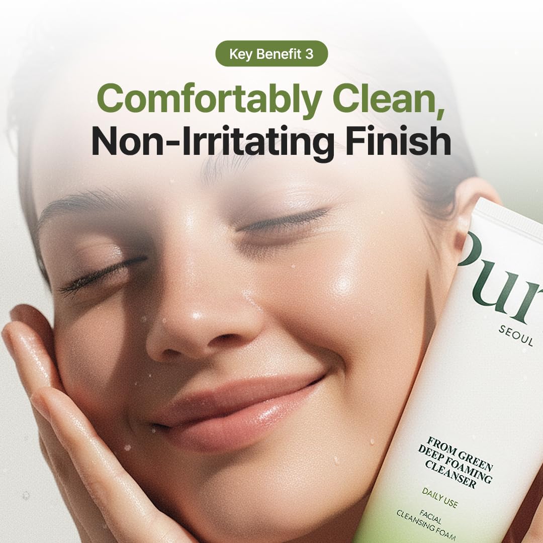 Purito Seoul From Green Deep Foaming Cleanser — how to use: lather with water and massage onto wet skin