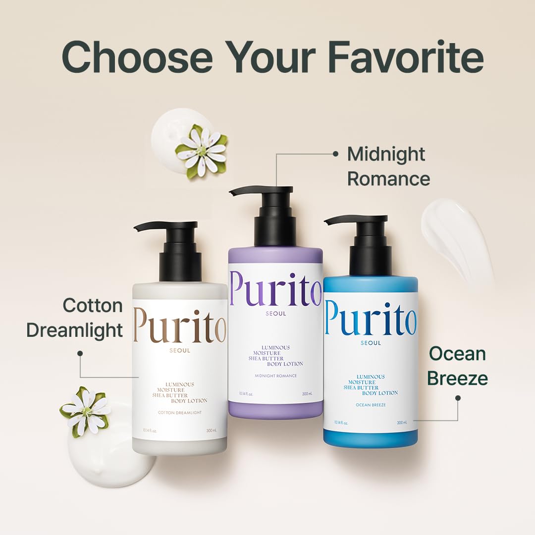 Purito Seoul Luminous Moisture Shea Butter Body Lotion Midnight Romance — how to use: apply all over the body after showering