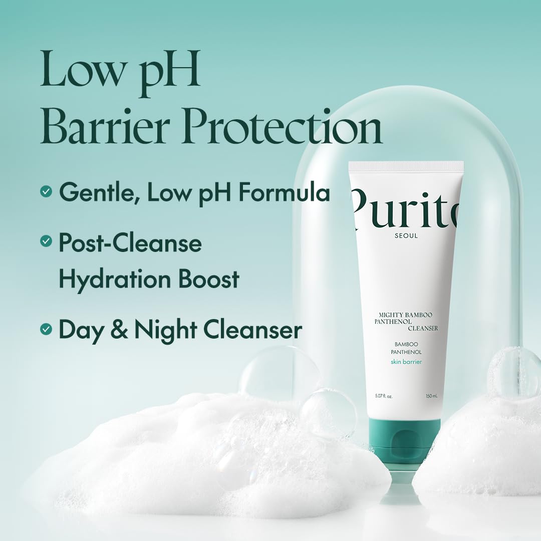 Purito Seoul Mighty Bamboo Panthenol Cleanser — gently cleanses without stripping skin