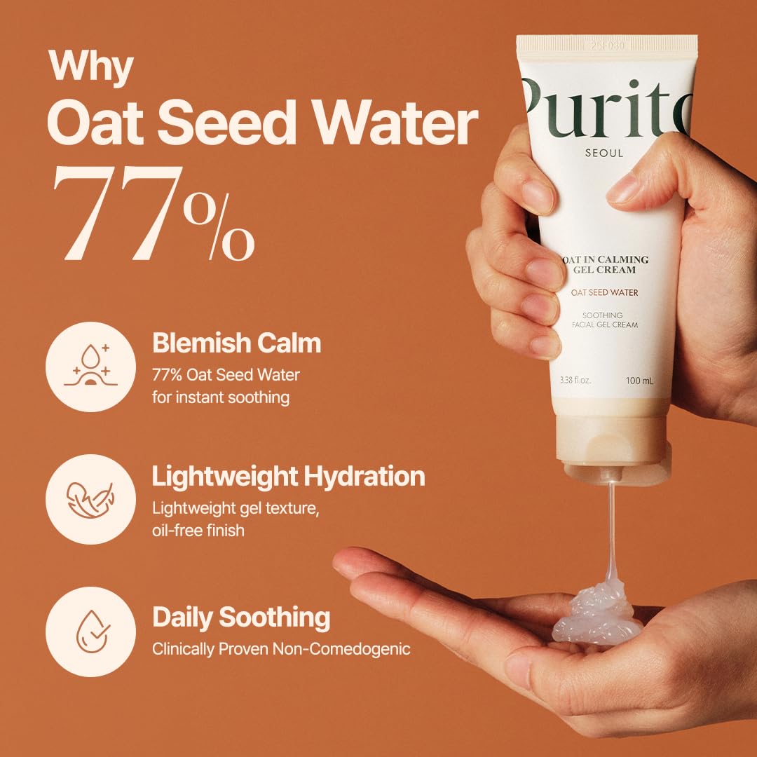 Purito Seoul Oat-in Calming Gel Cream — lightweight gel delivers refreshing moisture