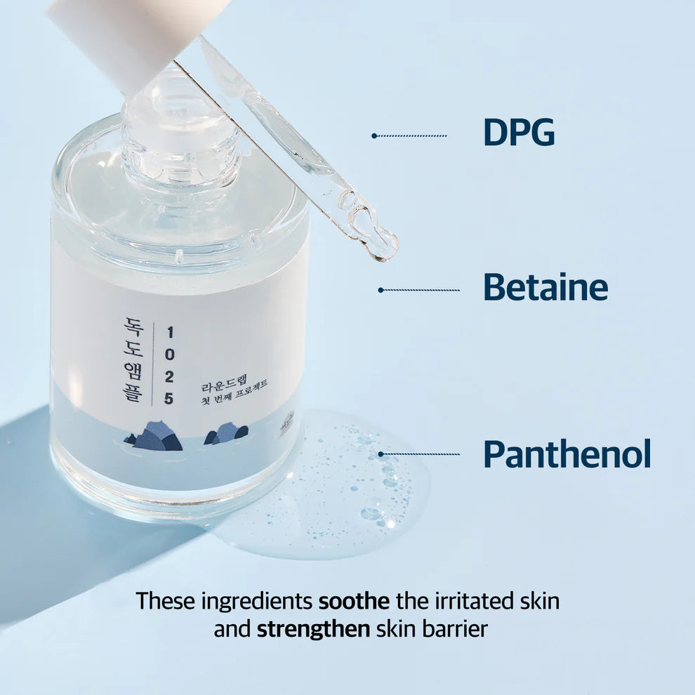 Round Lab 1025 Dokdo Ampoule – lightweight dewy finish