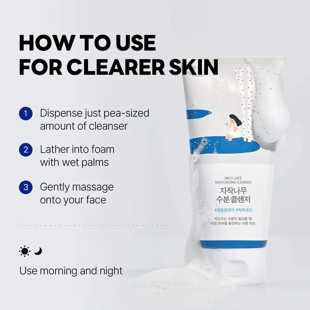 Round Lab Birch Juice Moisturizing Cleanser – fresh comfortable finish