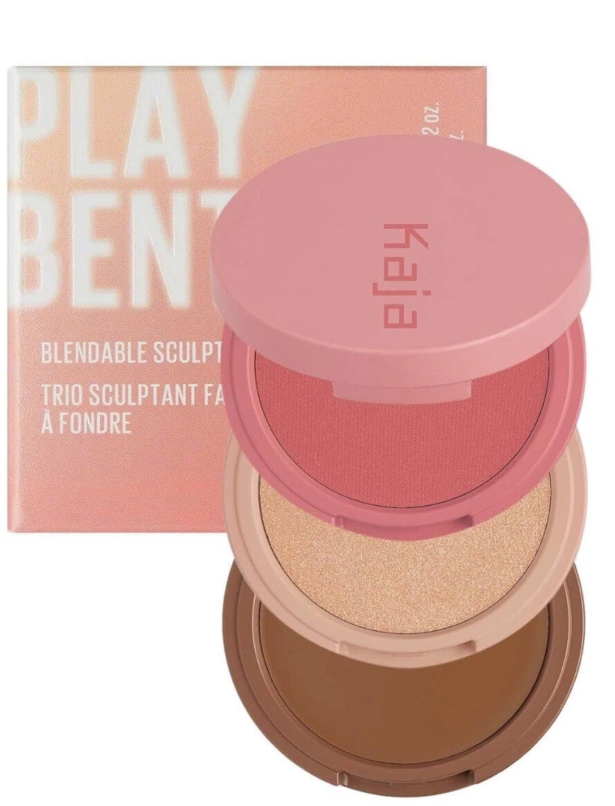 Kaja Play Bento Face Palette Bronzer, Blush, Highlighter Trio