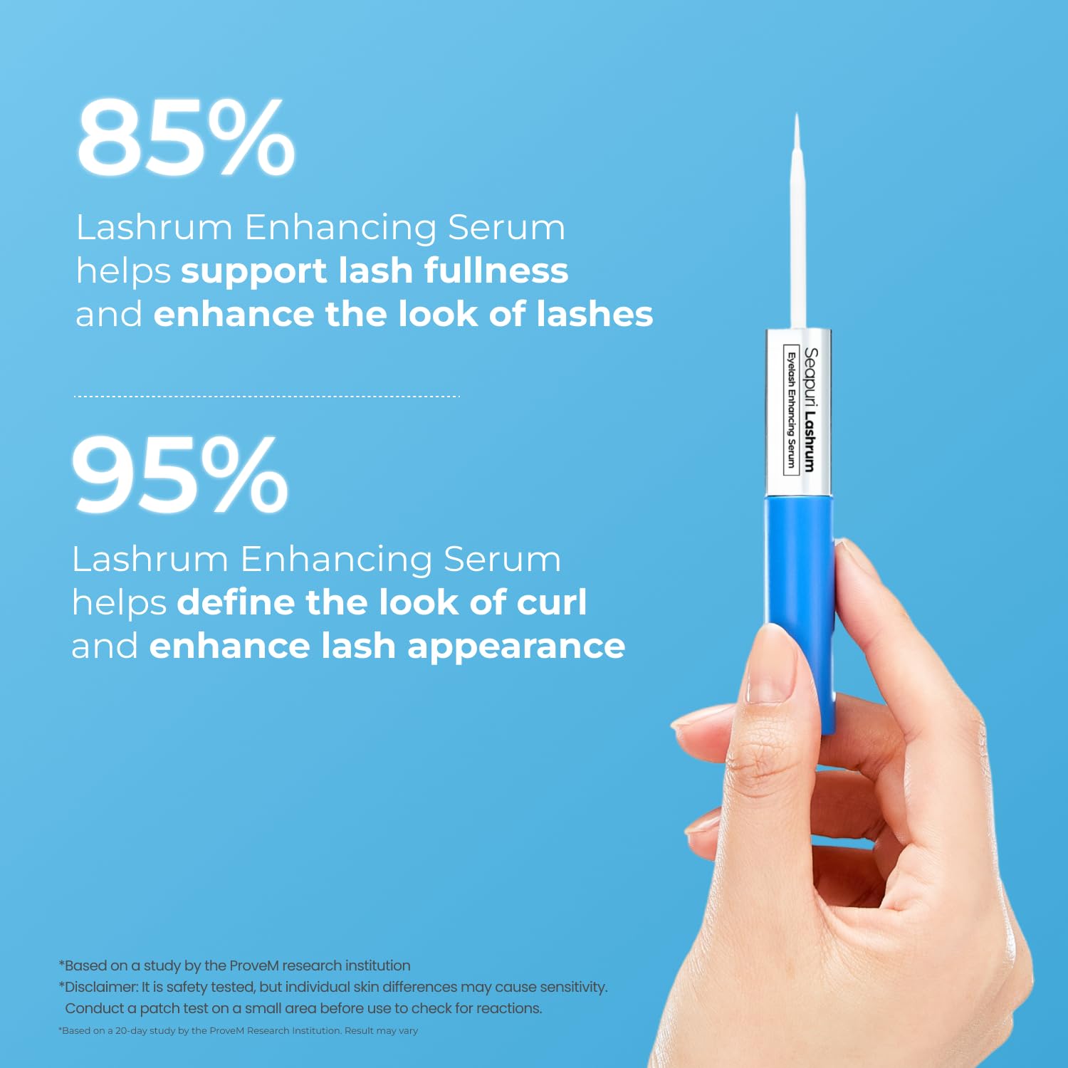 Seapuri Lashrum Eyelash Enhancing Serum — application
