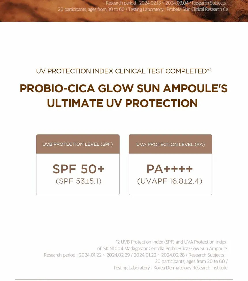 SKIN1004 Centella Probio-Cica Glow Sun Ampoule — hydrates while protecting