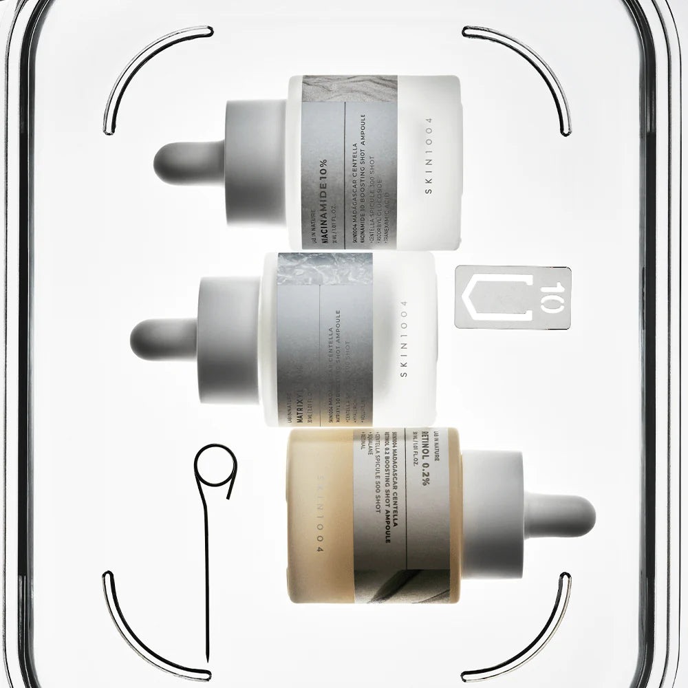 Skin1004 Madagascar Centella Boosting Ampoule Kit — key boosting ampoules in the set