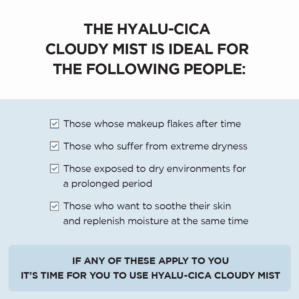 SKIN1004 Madagascar Centella Hyalu-Cica Cloudy Mist — refreshes makeup through the day