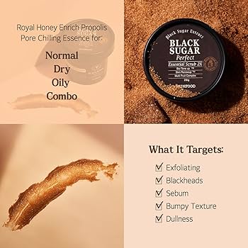 SKINFOOD Black Sugar Perfect Essential Scrub 2X — black sugar exfoliating face scrub