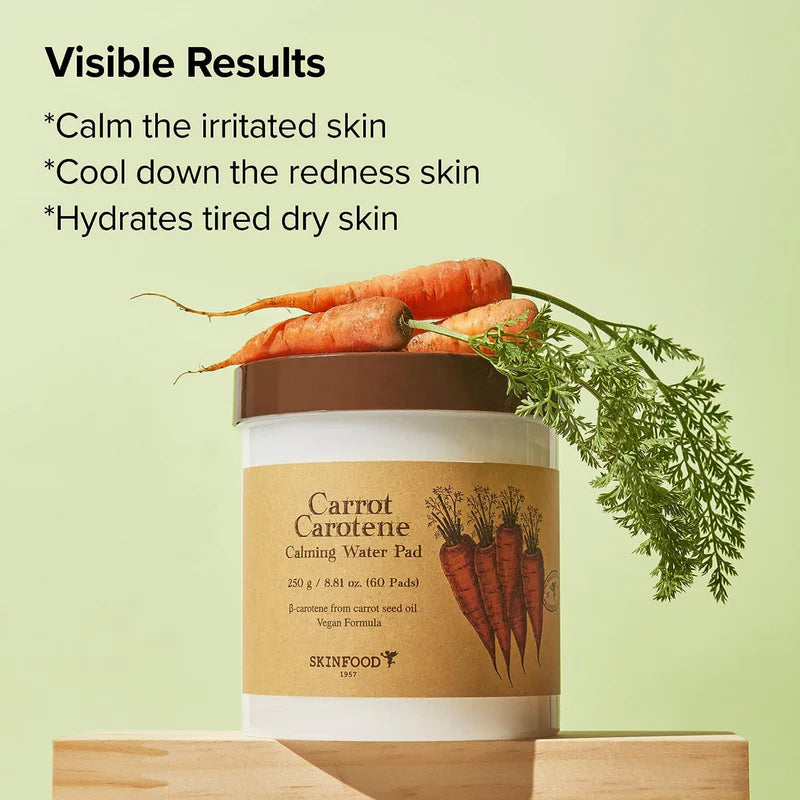 SKINFOOD Carrot Carotene Calming Water Pad — carrot carotene soothes and calms sensitive skin