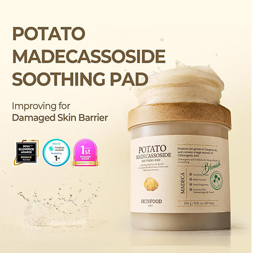SKINFOOD Potato Madecassoside Soothing Pad — potato madecassoside soothing toner pads