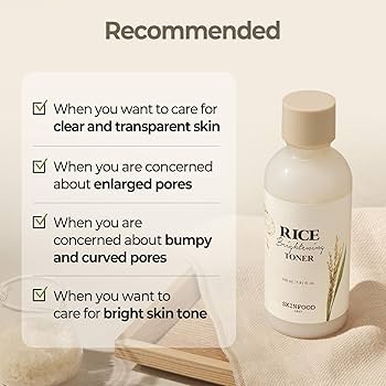 SKINFOOD Rice Brightening Toner — rice brightening hydrating toner