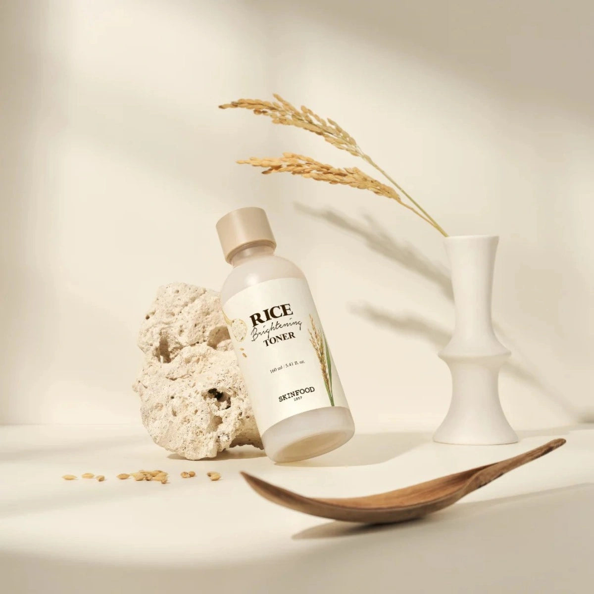 SKINFOOD Rice Brightening Toner — rice extract brightens dull, uneven skin
