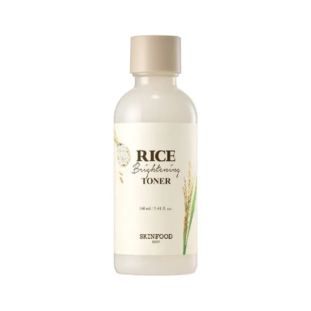 SKINFOOD Rice Brightening Toner — how to use: apply with hands or a cotton pad after cleansing