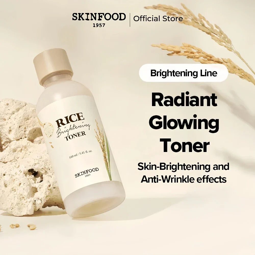 SKINFOOD Rice Brightening Toner — rice brightening hydrating toner