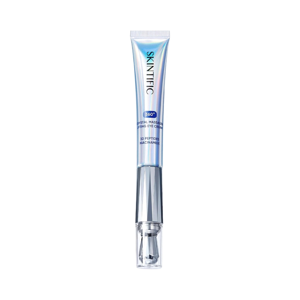 SKINTIFIC 360 Crystal Massager Eye Cream — a lightweight gel-cream with a cooling 360° roll-on applicator that cares for the delicate under-eye area.