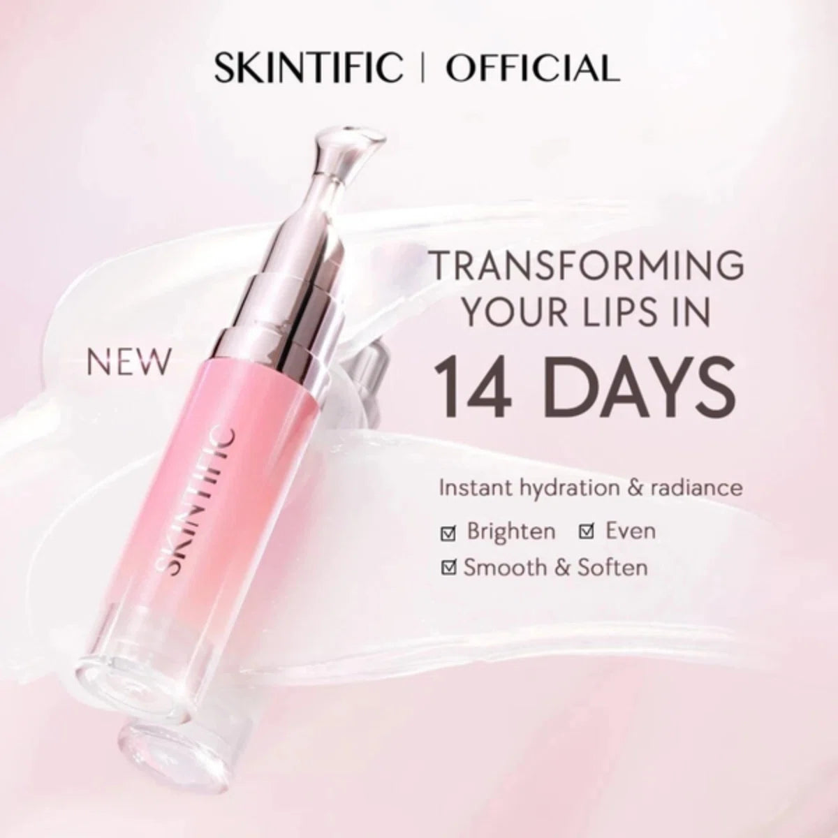 Swatch — a sheer, glossy finish that leaves lips looking naturally pink, soft and hydrated.