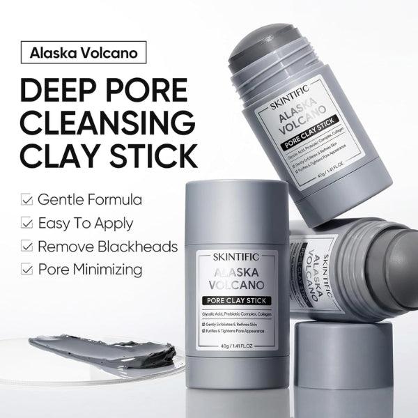 Key ingredients — Alaska Volcano Clay, charcoal and glycolic acid team up to detox pores and smooth rough texture.
