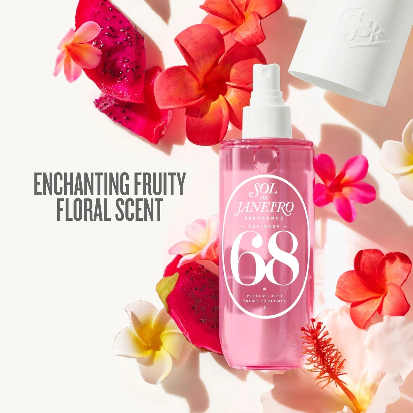 Cheirosa 68 scent notes: jasmine, vanilla and red fruits in Sol de Janeiro Perfume Mist