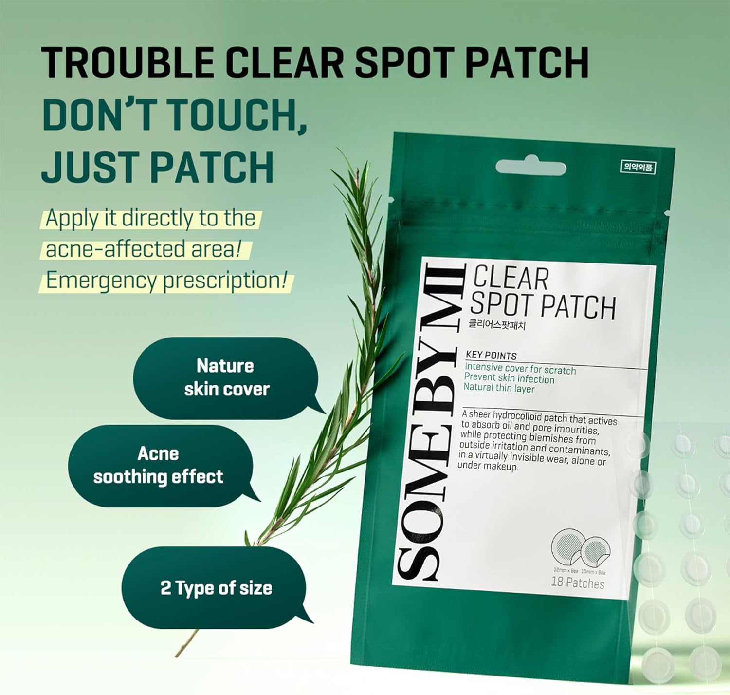SOME BY MI 30 Days Miracle Clear Spot Patch — thin patches blend into skin
