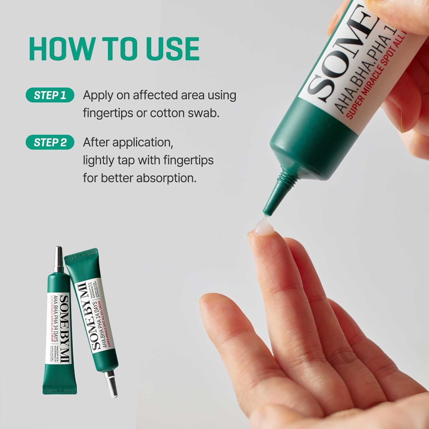 SOME BY MI AHA.BHA.PHA 14 Days Super Miracle Spot All Kill Cream — how to use: apply to areas of concern