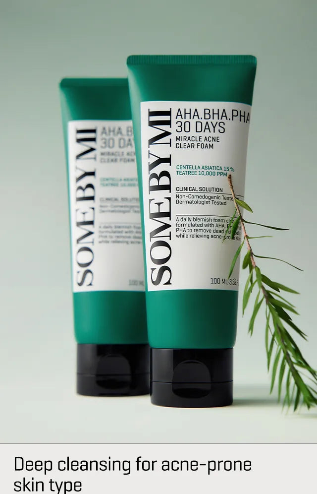 SOME BY MI AHA.BHA.PHA 30 Days Miracle Foam — gently cleanses blemish-prone skin