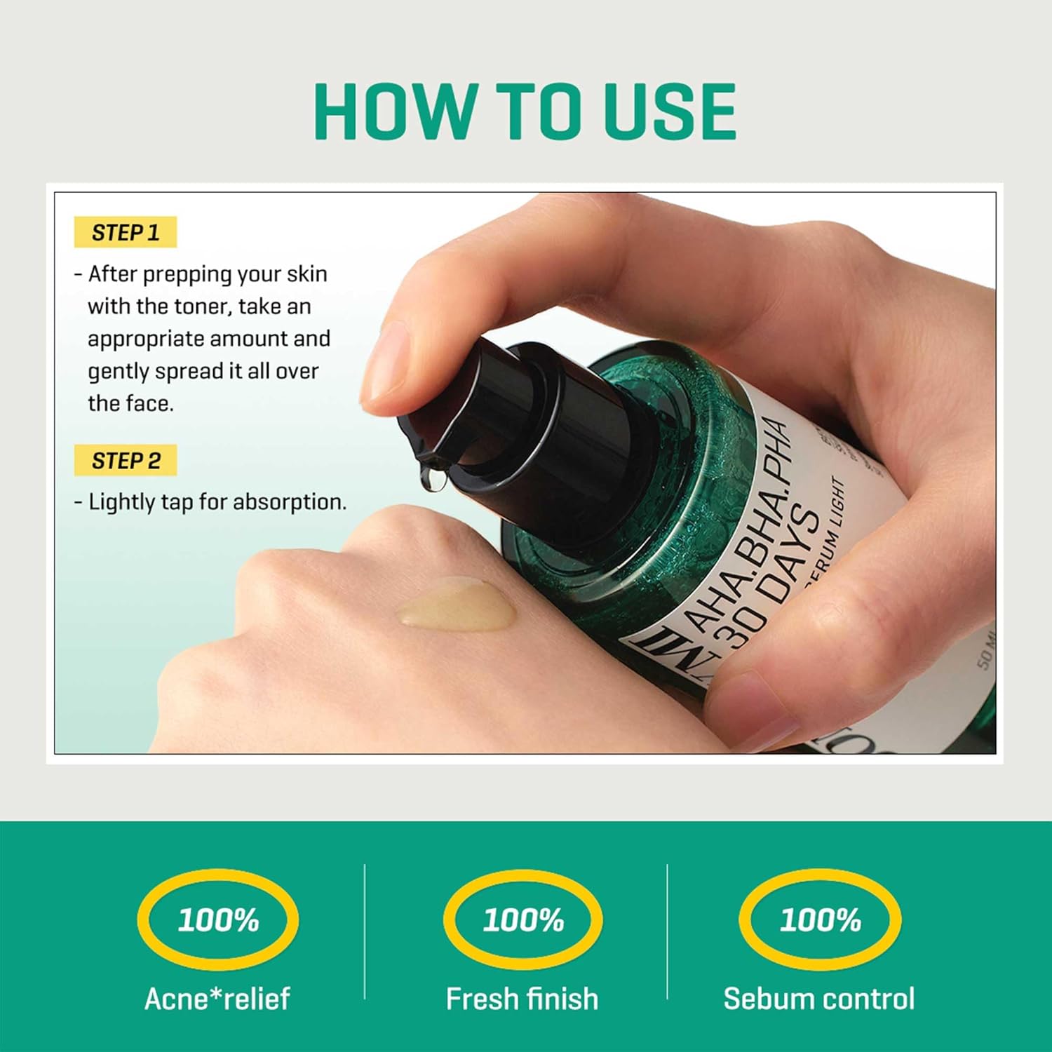 SOME BY MI AHA.BHA.PHA 30 Days Miracle Serum — how to use: apply a few drops after toner