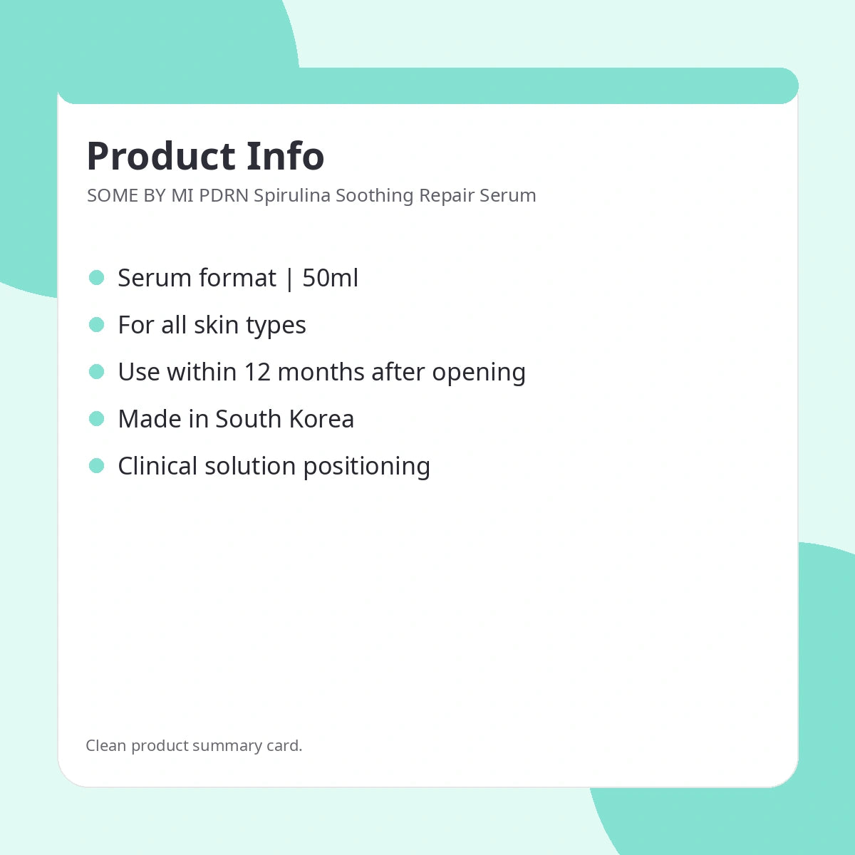 SOME BY MI PDRN Spirulina Soothing Repair Serum — for soothed, healthy-looking skin