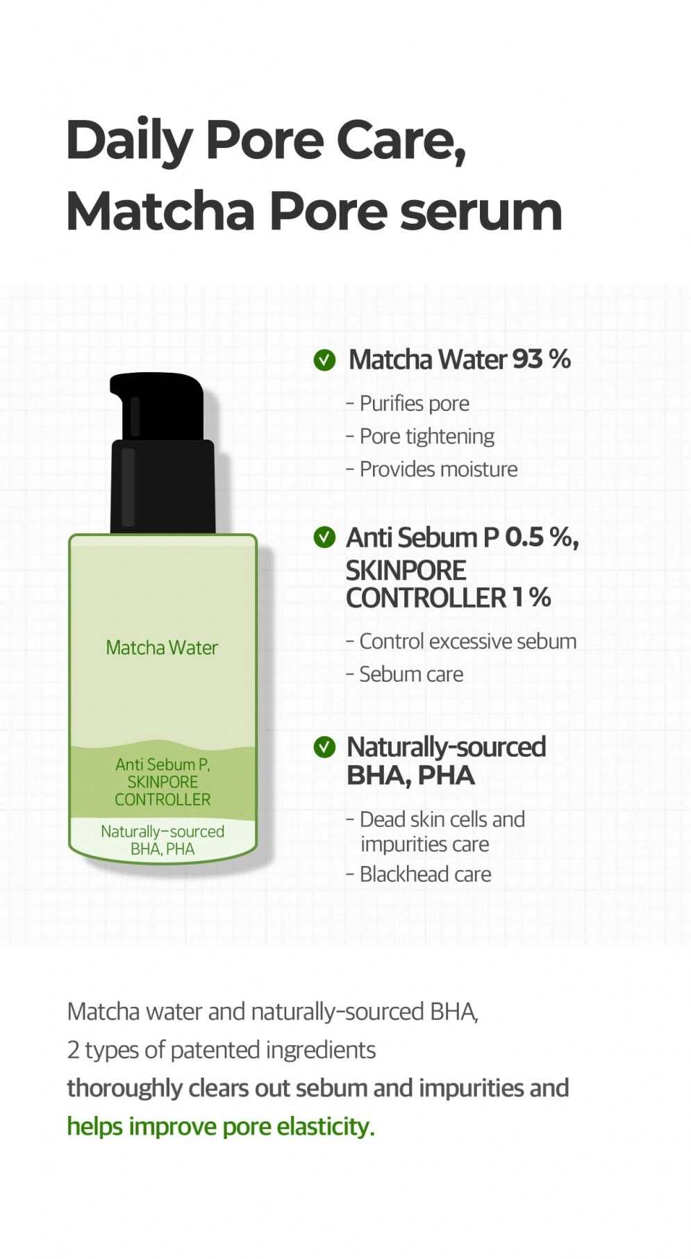 SOME BY MI Super Matcha Pore Tightening Serum — helps balance excess sebum