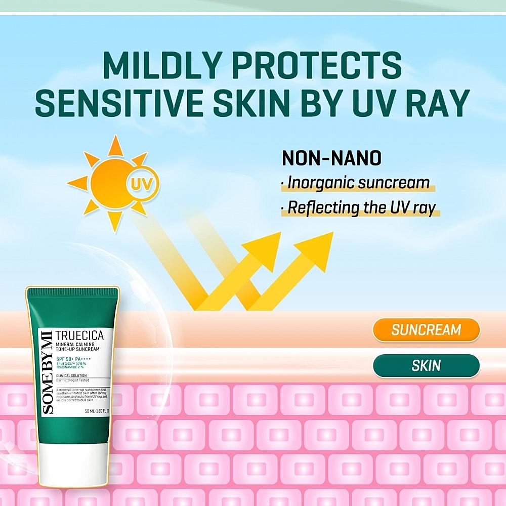 SOME BY MI Truecica Mineral Calming Tone Up Suncream — truecica soothes and calms skin